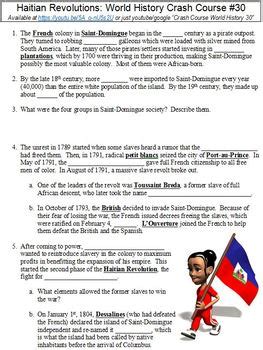 crash course 30 haitian revolution transcript